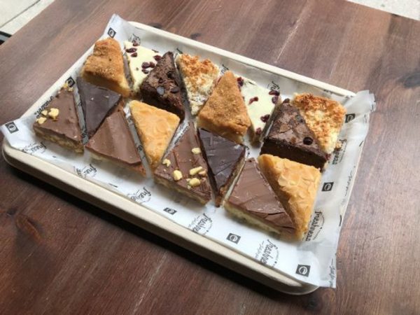 Selection of Traybakes. Coffee, food, events at 16 Hales Street, Baxter Baristas Coventry