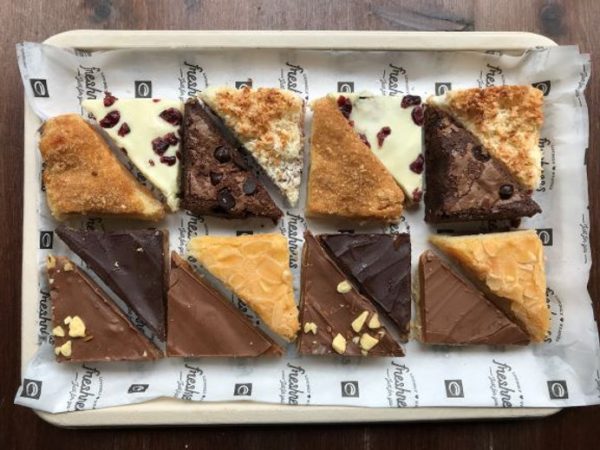 Selection of Traybakes. Coffee, food, events at 16 Hales Street, Baxter Baristas Coventry