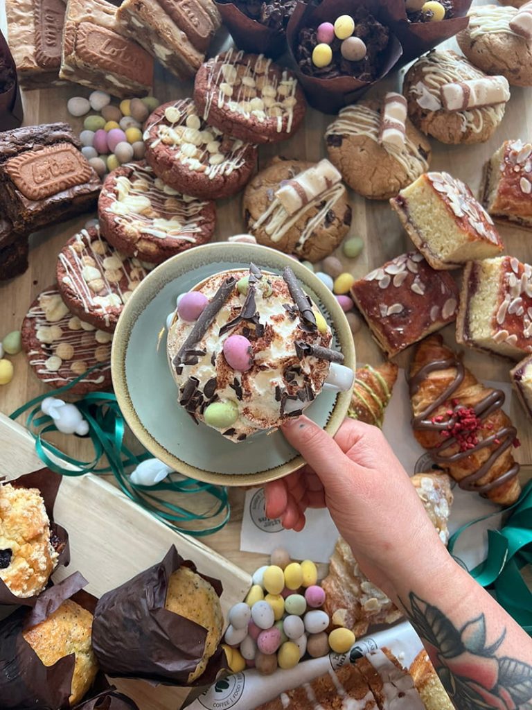 A selection of home baked cakes at Baxter Baristas Coventry Bakery